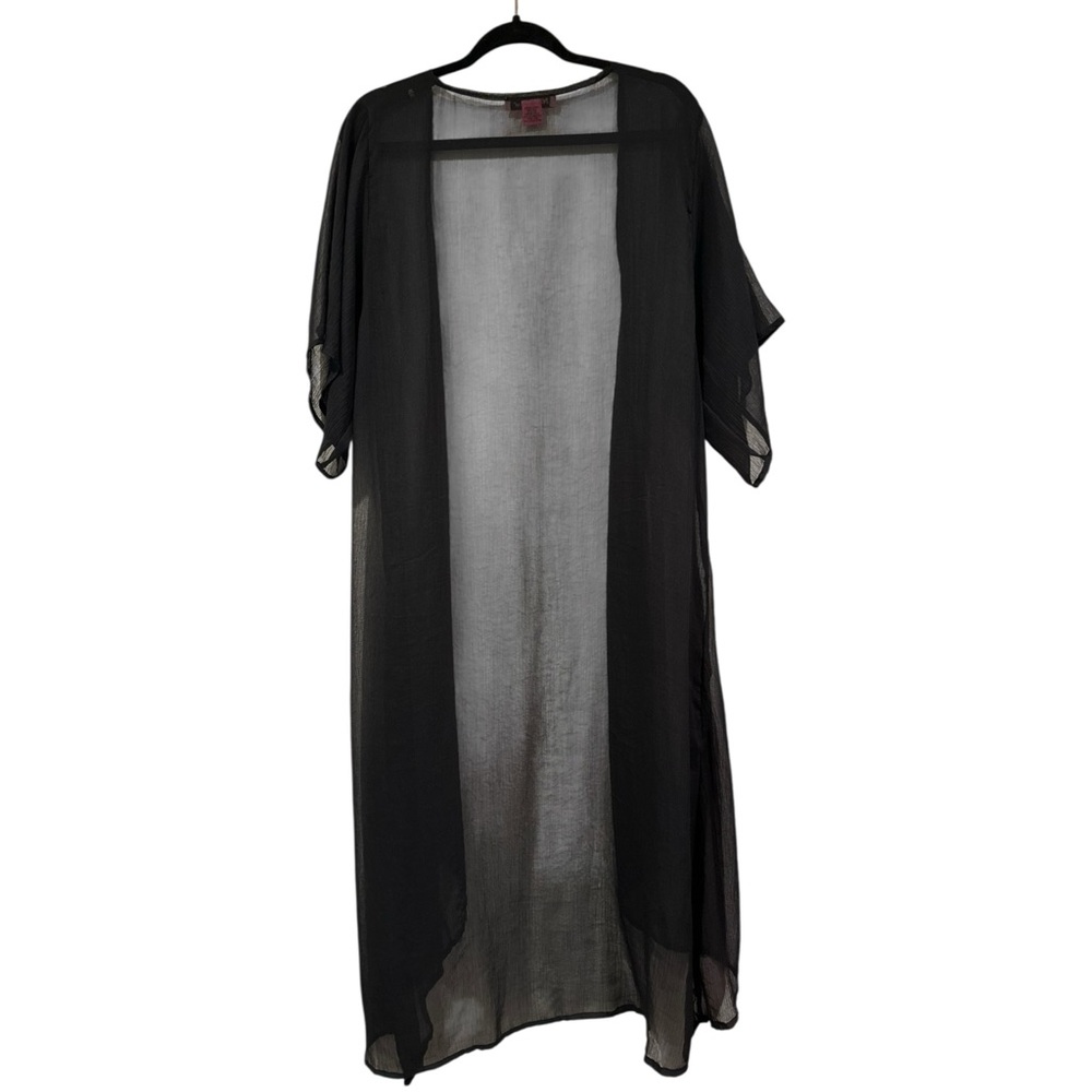 Betsey Johnson Black Sheer Open Kimono - Picture 2 of 6